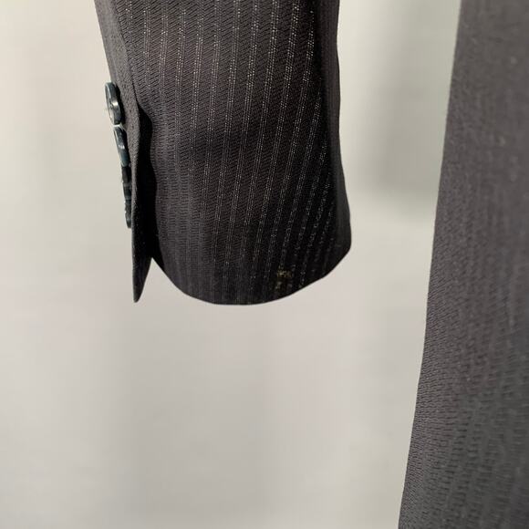 DOLCE & GABBANA Size 36 Navy Stripe Virgin Wool Sport Coat - Picture 6 of 11